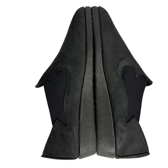 Vintage Mixed Blues Women Size 8 Black Nubuck Slip-On Loafers Comfortable Narrow - Picture 7 of 11